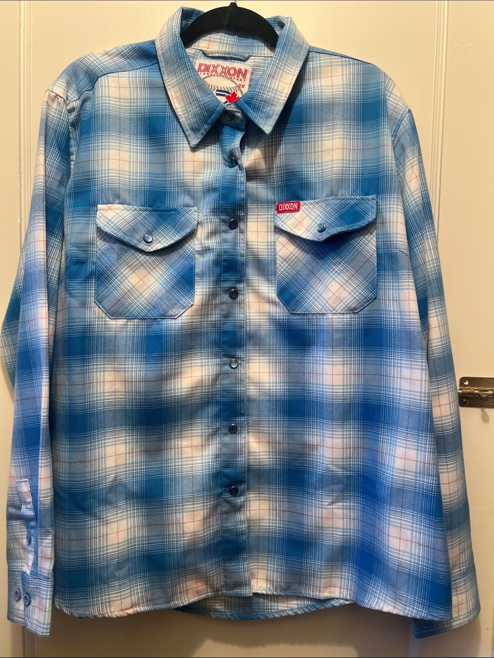 DIXXON Women’s Blue Plaid The Winfield Button-Down flannel 2X/XXL EUC